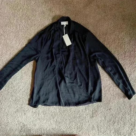 𝅺Melloday Black silky blouse top size medium NWT - Picture 1 of 5